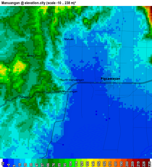 Manuangan elevation map