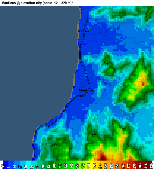 Manticao elevation map