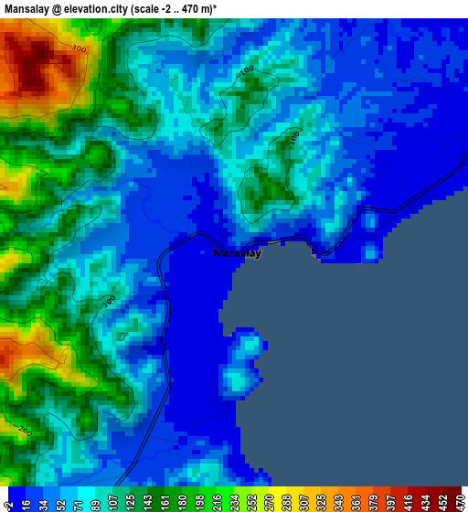 Mansalay elevation map