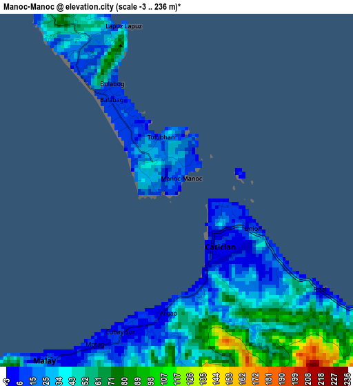 Manoc-Manoc elevation map