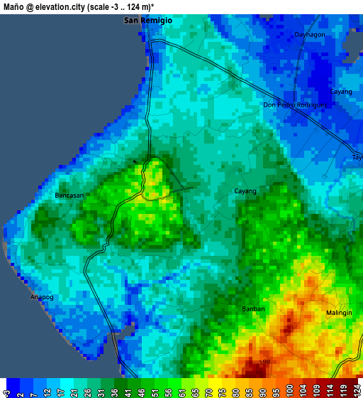 Maño elevation map