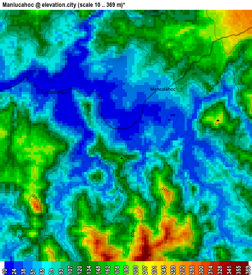 Manlucahoc elevation map