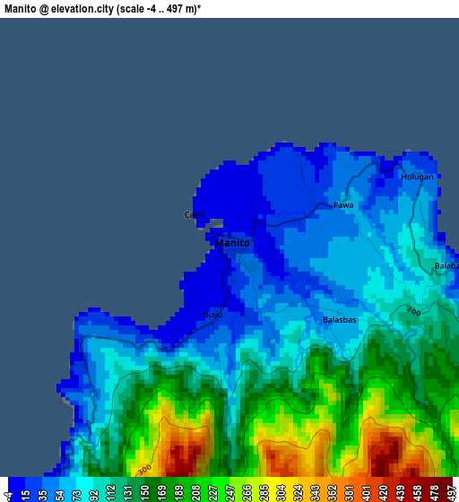 Manito elevation map