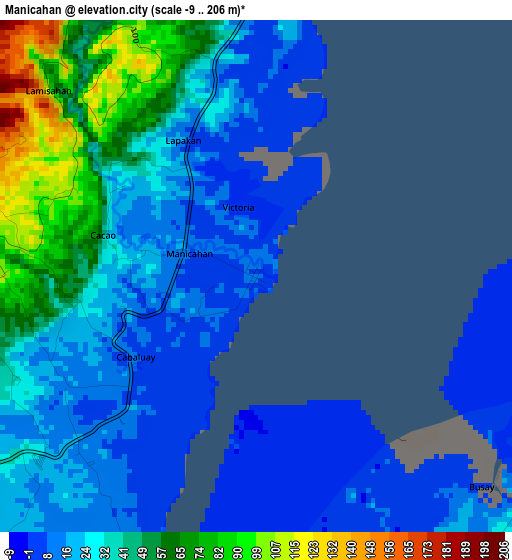 Manicahan elevation map