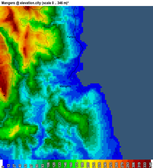 Mangero elevation map