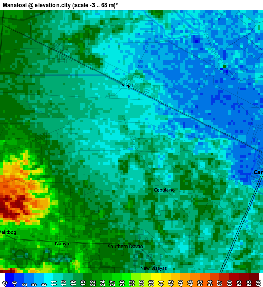 Manaloal elevation map