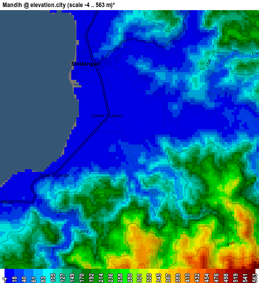 Mandih elevation map