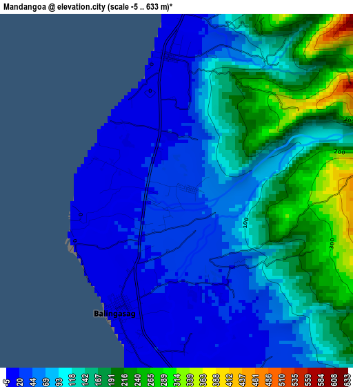 Mandangoa elevation map