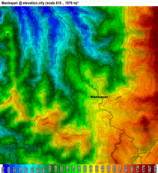 Mankayan elevation map