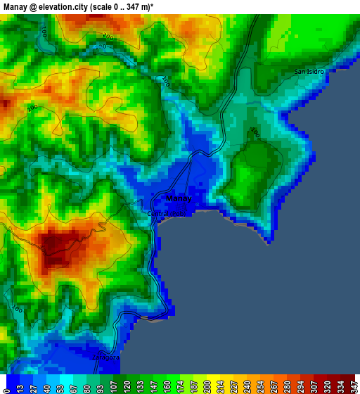 Manay elevation map