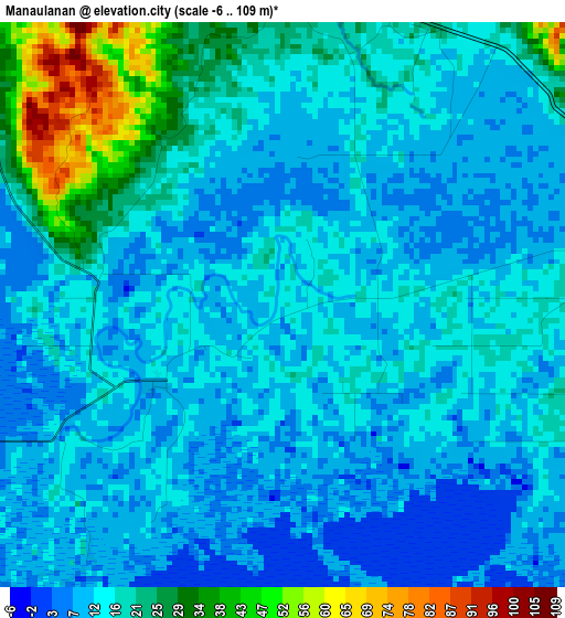 Manaulanan elevation map