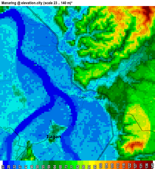 Manaring elevation map