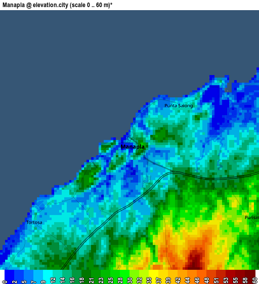 Manapla elevation map