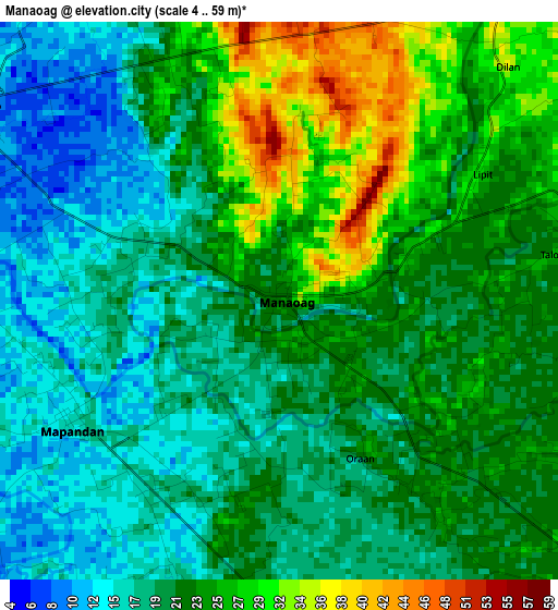 Manaoag elevation map