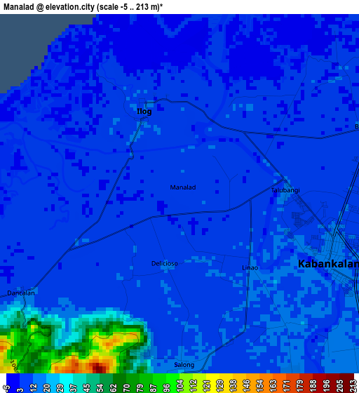 Manalad elevation map