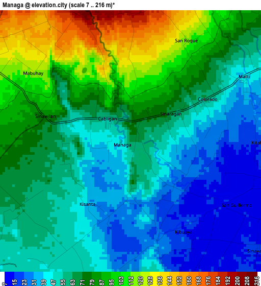 Managa elevation map