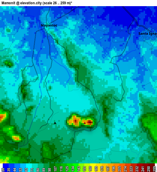 Mamonit elevation map