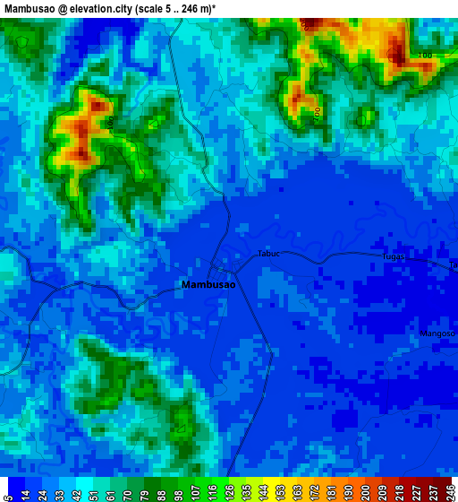 Mambusao elevation map