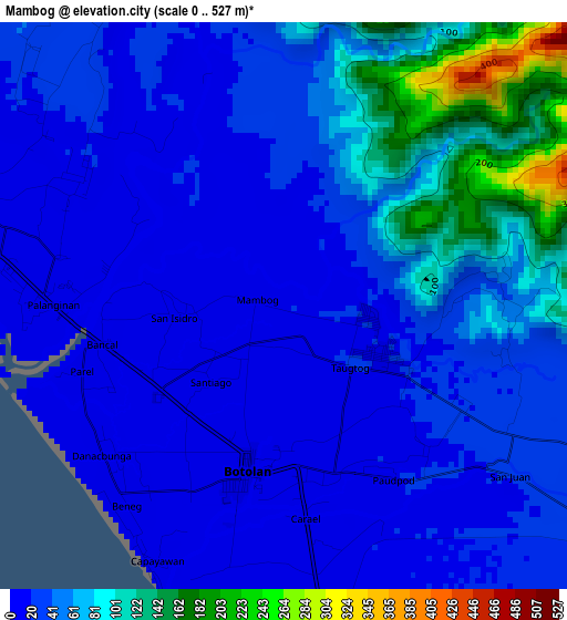 Mambog elevation map