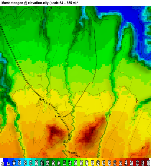 Mambatangan elevation map