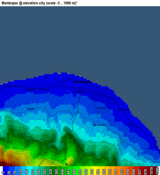 Mambajao elevation map