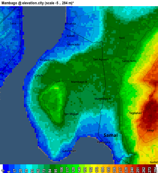 Mambago elevation map