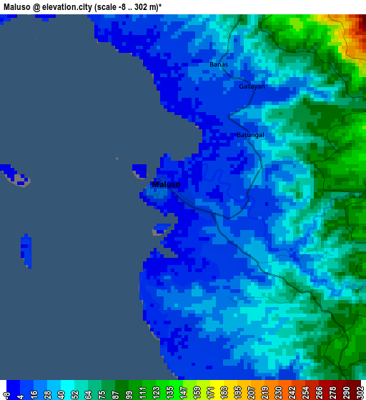 Maluso elevation map