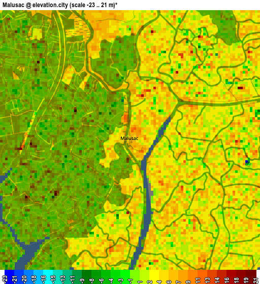 Malusac elevation map