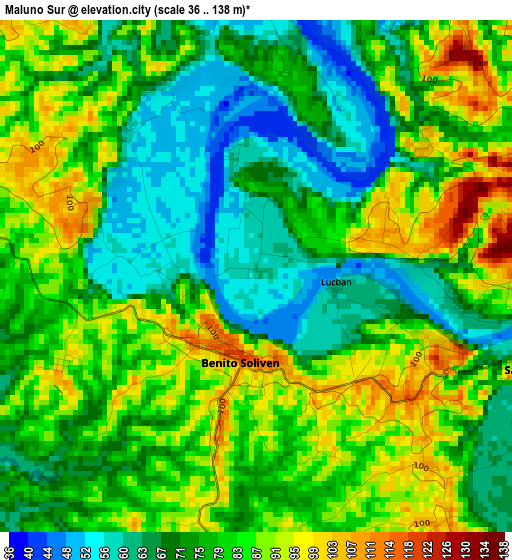 Maluno Sur elevation map