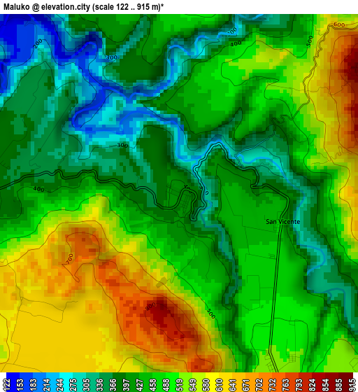 Maluko elevation map