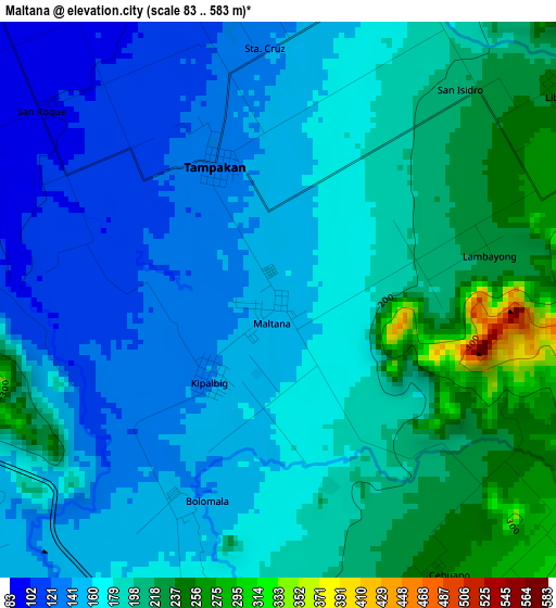 Maltana elevation map