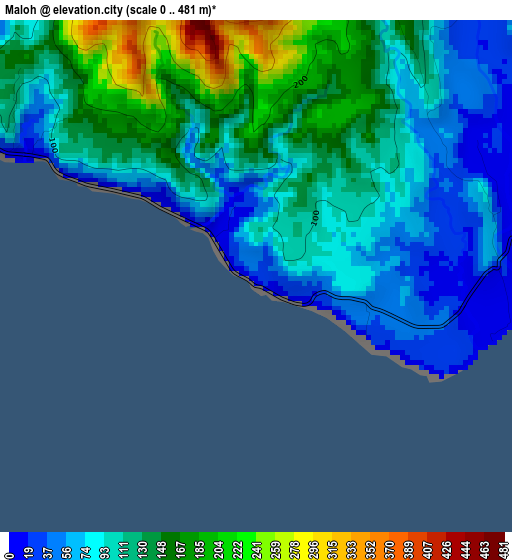 Maloh elevation map