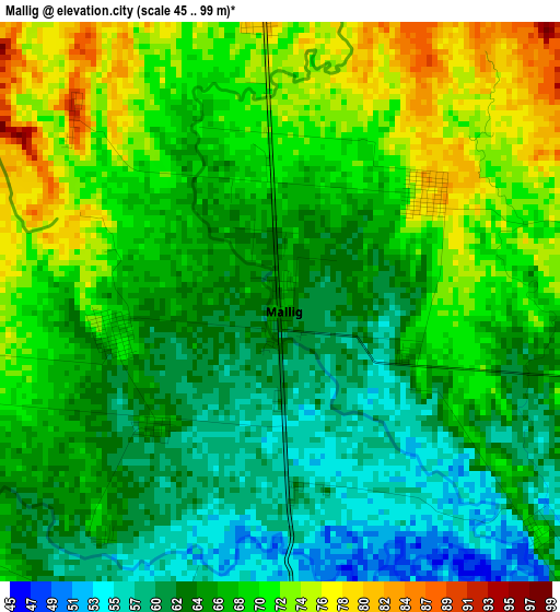 Mallig elevation map