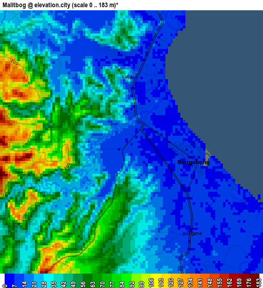 Malitbog elevation map