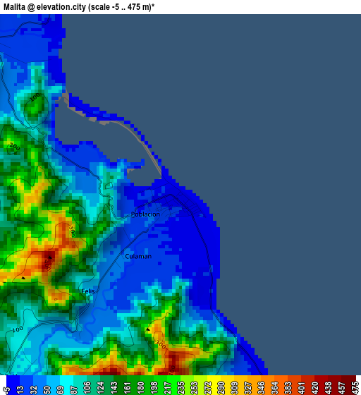 Malita elevation map