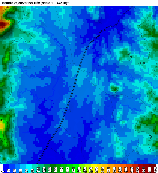 Malinta elevation map