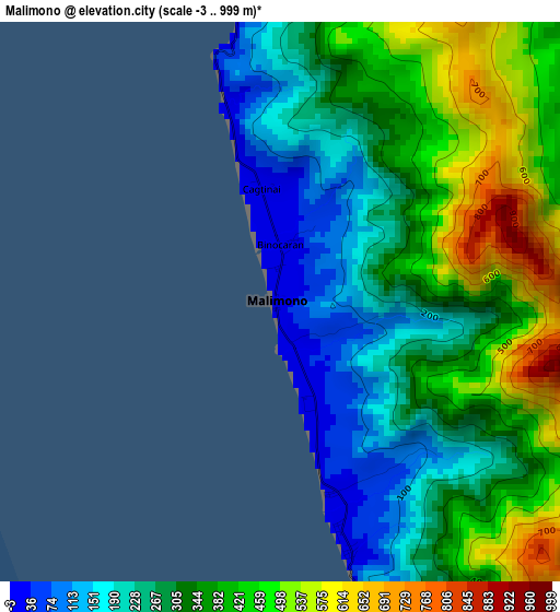 Malimono elevation map