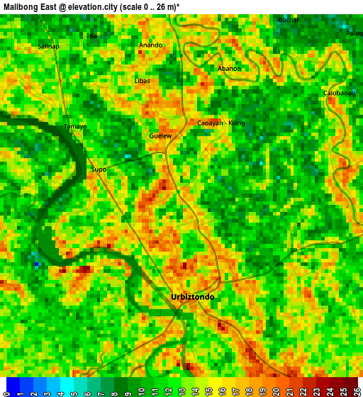 Malibong East elevation map