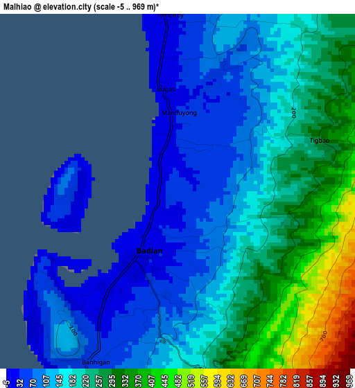 Malhiao elevation map