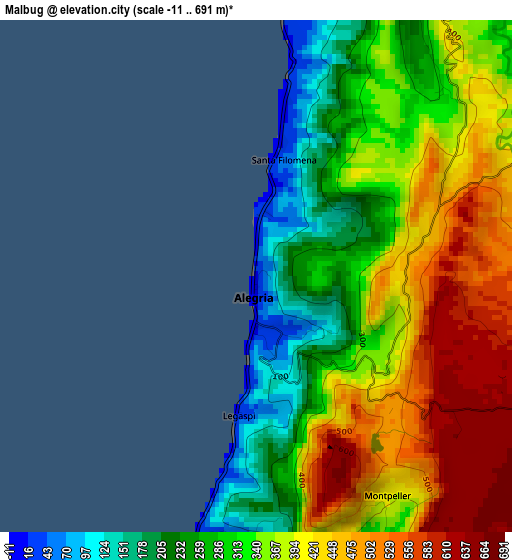 Malbug elevation map