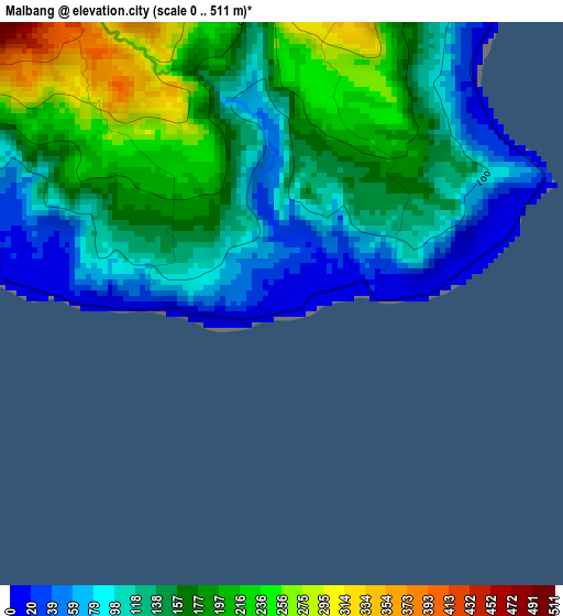 Malbang elevation map