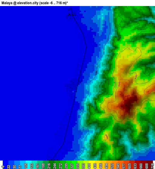 Malaya elevation map