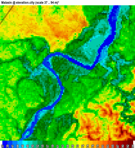 Malasin elevation map