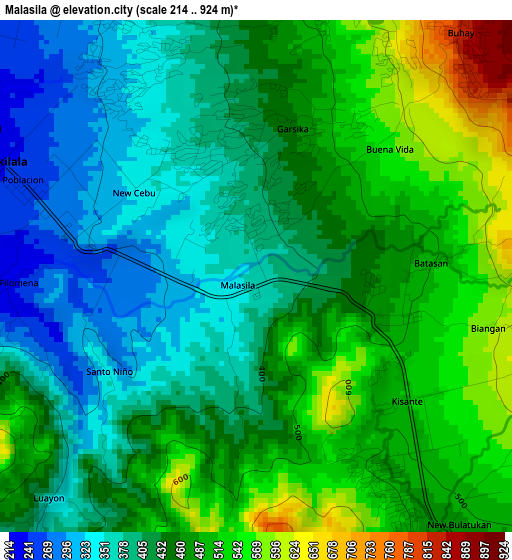 Malasila elevation map