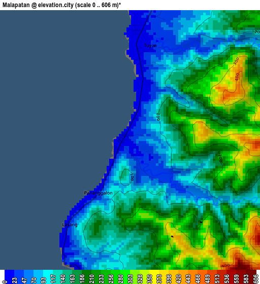 Malapatan elevation map