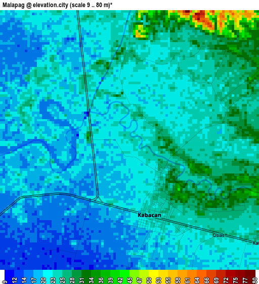 Malapag elevation map