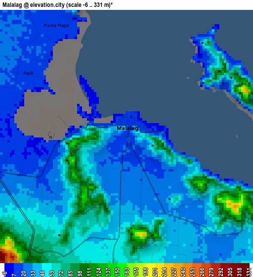 Malalag elevation map