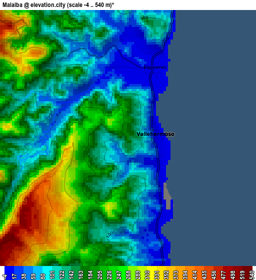 Malaiba elevation map