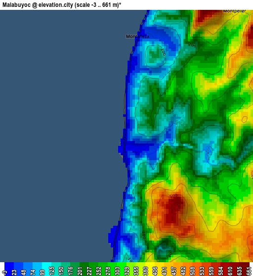 Malabuyoc elevation map