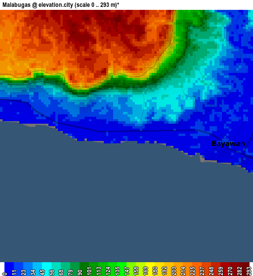 Malabugas elevation map